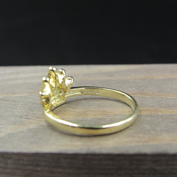 Size 6 Sterling Cubic Zirconia Gem Crown Ring - Picture 3 of 6